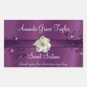 Étiquette de bouteille d'eau Sweet Sixteen violet