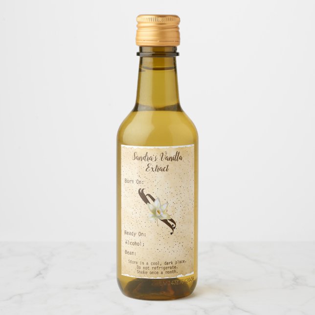 Étiquette de bouteille d'extrait de vanille person (Devant)