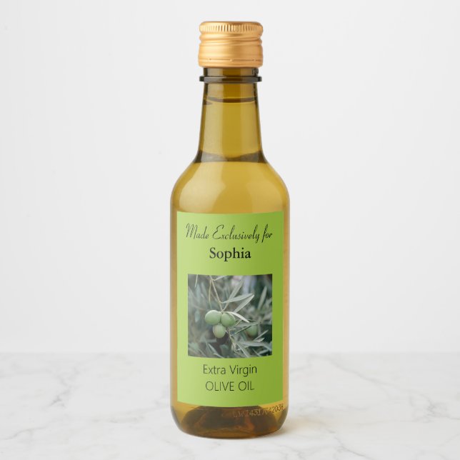 Étiquette de bouteille d'huile d'olive de branche  (Devant)