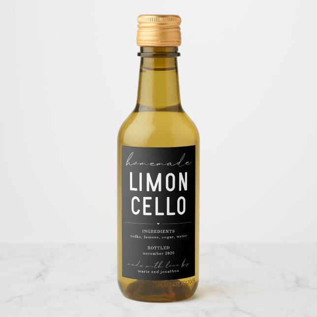 Étiquette de bouteille Limoncello fait maison pers (Devant)