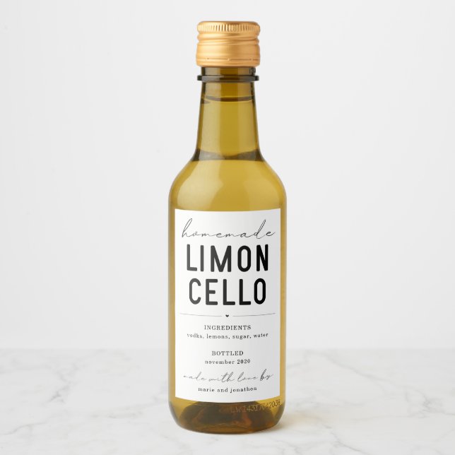 Étiquette de bouteille Limoncello fait maison pers (Devant)