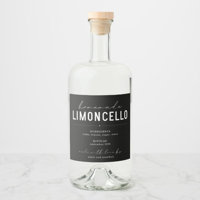 Étiquette de bouteille Limoncello fait maison pers (Devant)