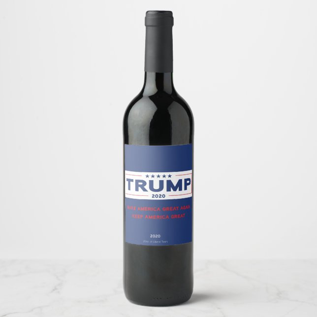 Étiquette de bouteilles de vin Trump 2020 - Campag (Devant)