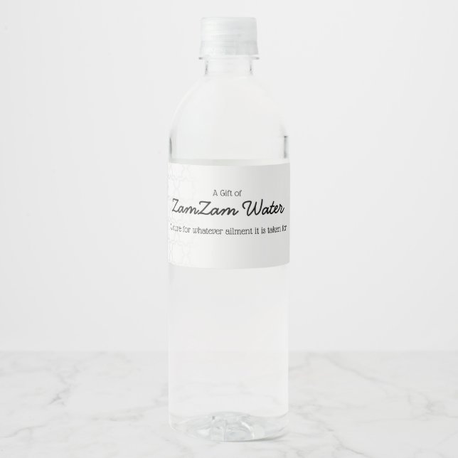 Étiquette de bouteilles d'eau ZamZam (Devant)