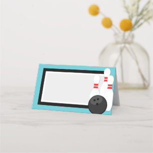 Étiquette de Bowling bleu turquoise ou Cartes de P