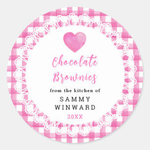 Étiquette de Brownies au Chocolat Faits Maison