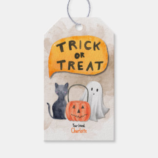 Étiquette de cadeau aquarelle Halloween personnali
