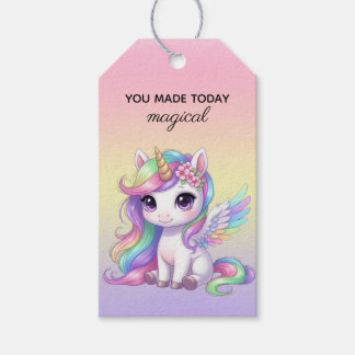 Étiquette de cadeau d'anniversaire magique Licorne