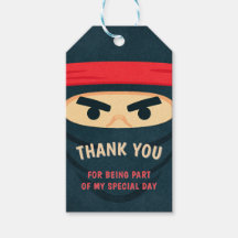 Étiquette de cadeau d'anniversaire Ninja Warrior