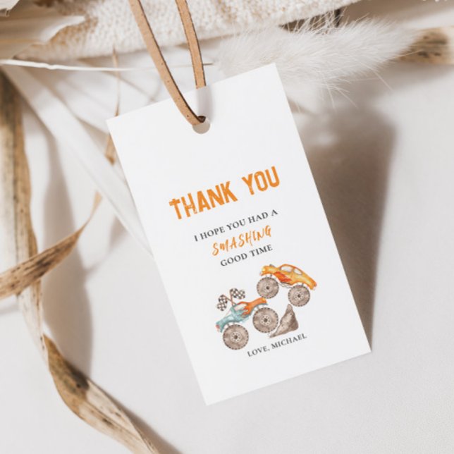 Étiquette de cadeau d'anniversaire pour camions mo (Créateur téléchargé)