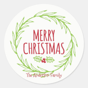 Étiquette de cadeau d'autocollant de guirlande de