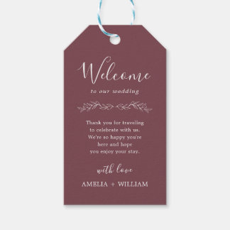 Étiquette de cadeau de bienvenue de mariage à mono