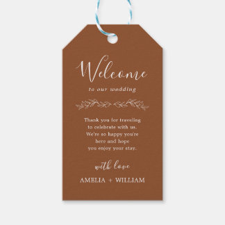 Étiquette de cadeau de bienvenue de mariage à mono