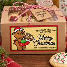 Étiquette de cadeau de biscuits de Noël avec un ou