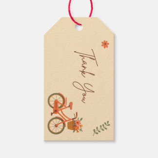 Étiquette de cadeau de douche de mariée, bicyclett