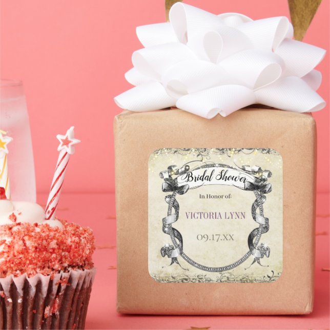 Étiquette de cadeau de douche de mariée de mariage (Fête)