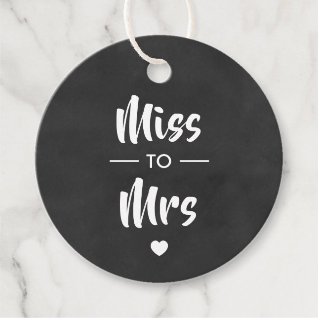 Étiquette de cadeau de douche de mariée de Mlle à  (Devant)