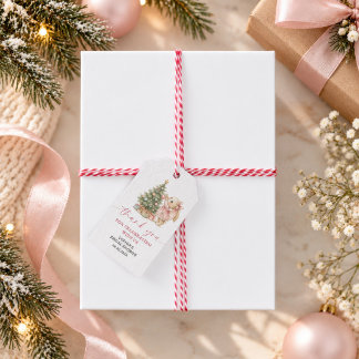Étiquette de cadeau de douche de Noël de lapin
