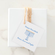Étiquette de cadeau de fête de Hanouka - Joyeux Ha