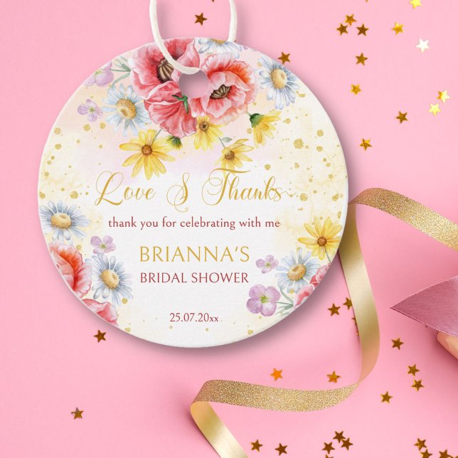 étiquette de cadeau de fête de mariage marguerite  (Créateur téléchargé)