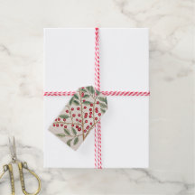 Étiquette de cadeau de fête de Noël Holly Berry
