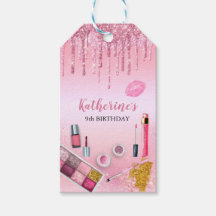 Étiquette de cadeau de fête de salon de fille glam