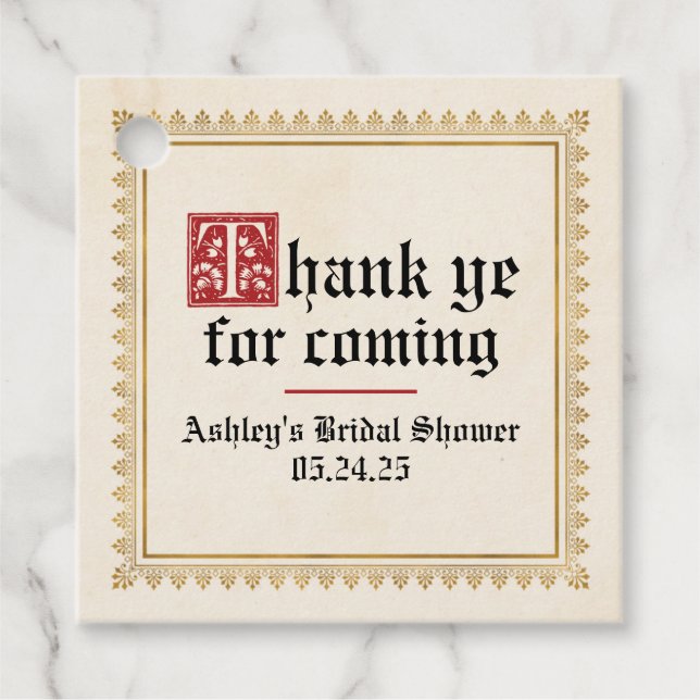 Étiquette de cadeau de fête médiévale Renaissance (Devant)