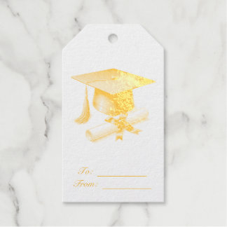 Étiquette de cadeau de fin d'études en feuille d'a
