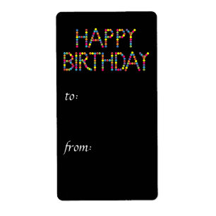 Étiquette de cadeau de joyeux anniversaire