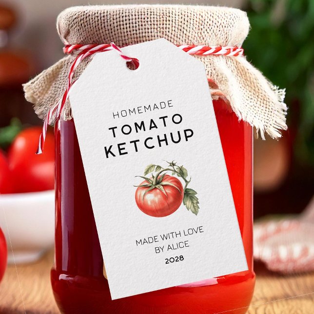 Étiquette de cadeau de Ketchup de tomate fait mais (Créateur téléchargé)