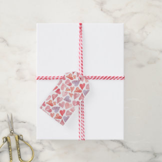 Étiquette de cadeau de la Saint-Valentin à coeurs 