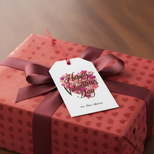 Étiquette de cadeau de la Saint-Valentin avec illu