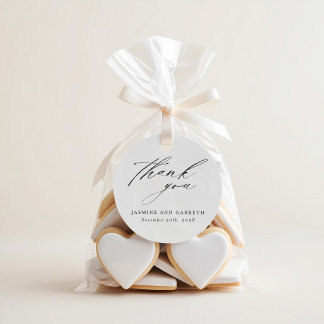 Étiquette de cadeau de mariage élégant minimaliste