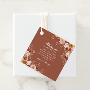 Étiquette de cadeau de mariage en terre cuite Cade