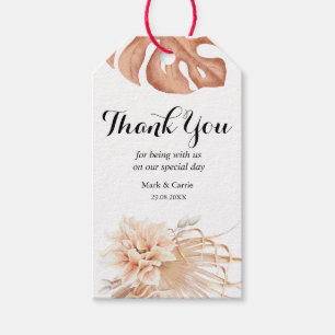 Étiquette de cadeau de mariage en terre cuite flor