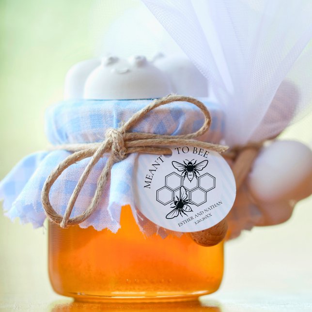 Étiquette de cadeau de mariage Meant to Bee (Créateur téléchargé)