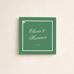 Étiquette de cadeau de mariage vert du club de ten