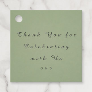 Étiquette de cadeau de mariage vert modèle