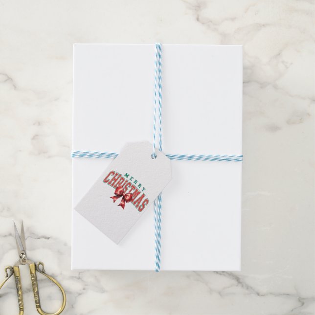 Étiquette de cadeau de Noël (Avec de laficelle)