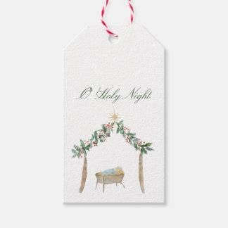 Étiquette de cadeau de Noël aquarelle