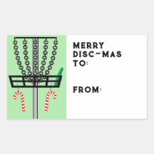Étiquette de cadeau de Noël de golf sur disque