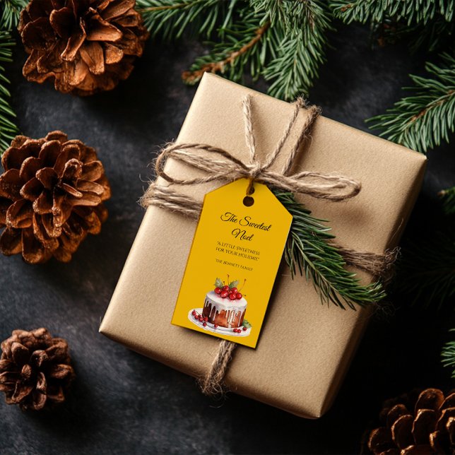 Étiquette de cadeau de Noël élégante Sweetest Noel (Créateur téléchargé)