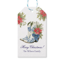 Étiquette de cadeau de Noël en forme de botte de c