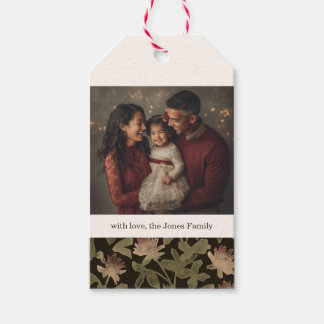 étiquette de cadeau de Noël florale sombre victori