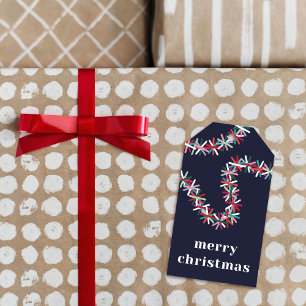 Étiquette de cadeau de Noël guirlande de paillette