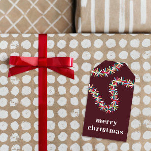 Étiquette de cadeau de Noël joyeux Guirlande de gu