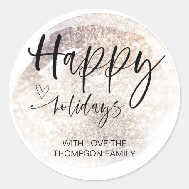 Étiquette de cadeau de Noël joyeux pour la famille (Devant)