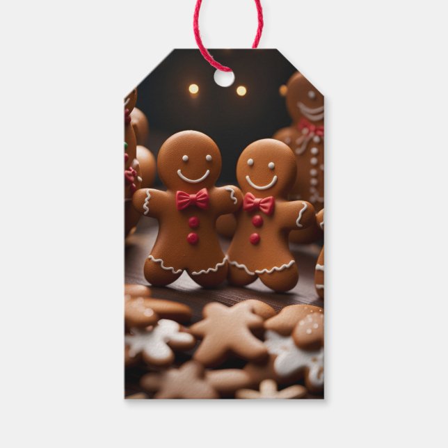Étiquette de cadeau de Noël pour l'homme en pain d (Devant)