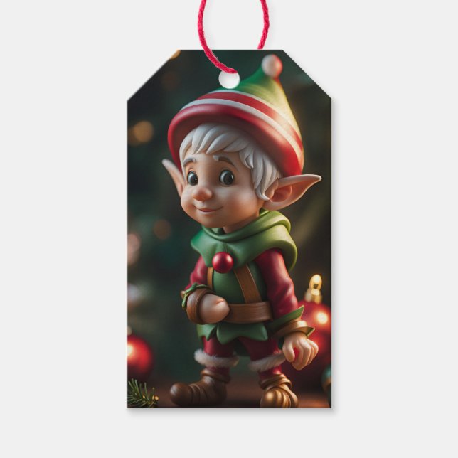 Étiquette de cadeau de Noël pour lutin (Devant)
