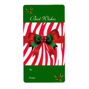 Étiquette de cadeau de Noël Tag Wild Rouge Blanc V